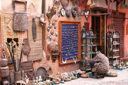 typical scenery of streets of marrakechの写真素材