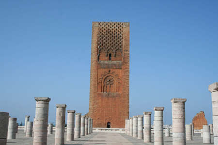 Morocco,Rabat. The Hassan Tower opposite the Mausoleum of King Mohamed V. の写真素材