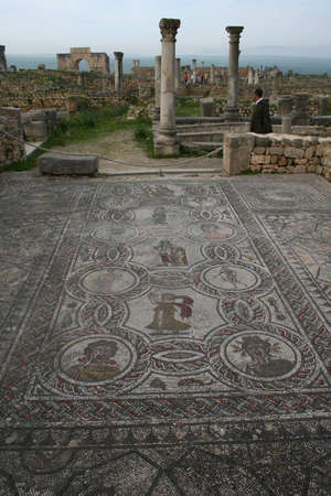 Volubilis Roman old city, Morocco, at early morningの写真素材