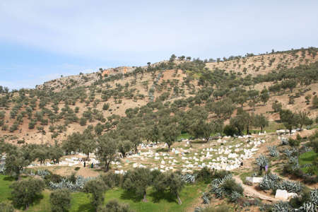 Panoramic view at part of Moulay Idris town の写真素材