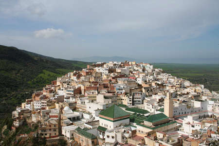 Panoramic view at part of Moulay Idris town の写真素材