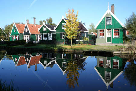 scenery at ZAANSE SCHANS in hollandの写真素材