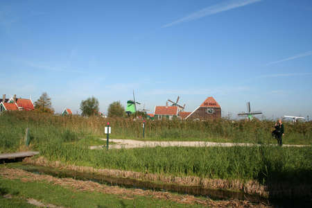 scenery at ZAANSE SCHANS in hollandの写真素材