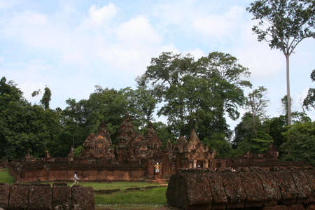 Ancient temple of banteay srei in angkor in cambodiaの写真素材