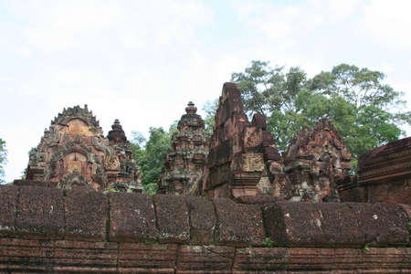 Ancient temple of banteay srei in angkor in cambodiaの写真素材