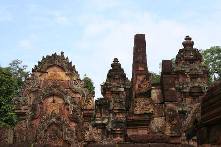 Ancient temple of banteay srei in angkor in cambodiaの写真素材