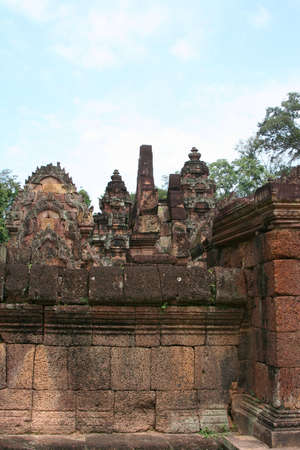 Ancient temple of banteay srei in angkor in cambodiaの写真素材