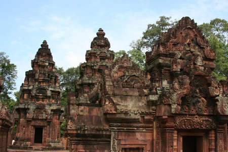 Ancient temple of banteay srei in angkor in cambodiaの写真素材