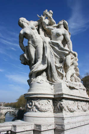Rome - Saint Angelo castle and bridgeの写真素材