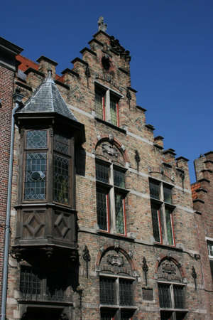 typical houses in Brugge, Belgium の写真素材