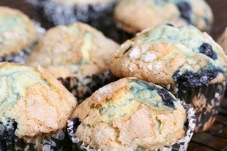 Blueberry muffins baked individual servings ready to eat