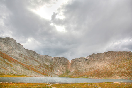Afternoon panoramic at Summit Lake near Mt. Evans in Coloradoのeditorial素材