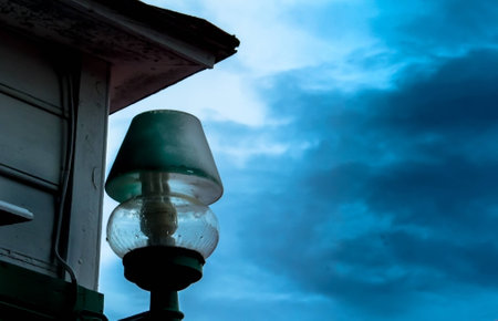 Lamp with blue sky