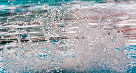 Blue water drop backgroundの写真素材