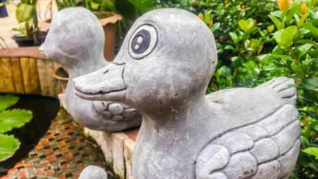 Stone duck in pantの写真素材
