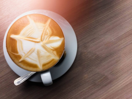 Closeup hot capucinoの写真素材