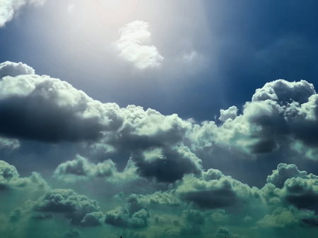Blue sky with clouds background and sunriseの写真素材