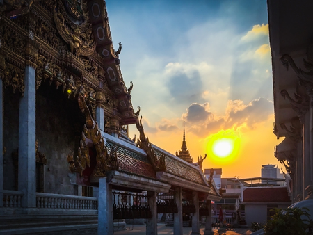 Thai temple, evening sky SunsetThai temple, evening sky Sunsetの写真素材