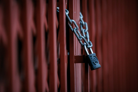 Close up view of a padlockのeditorial素材