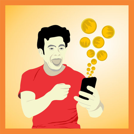 Vector illustration of an expression of pleasureのイラスト素材