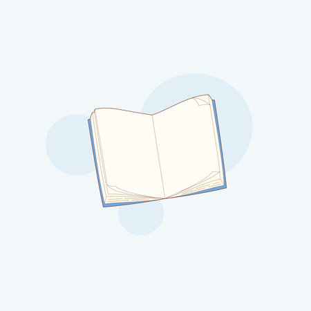 cute isolated open notebook symbol, vector illustration