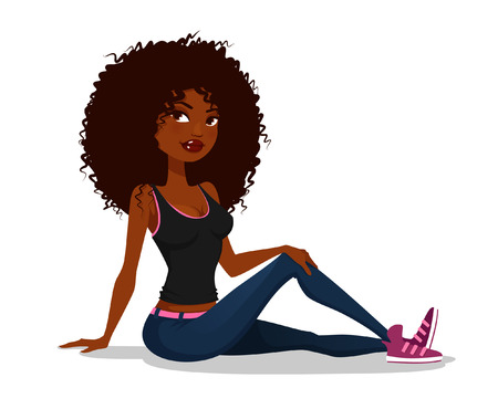Vector Of Cute African American Girl Id 41708770 Royalty Free