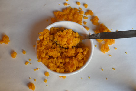 Sweet Boondi. An authentic Indian sweet dish. Gram floor granules deep fried and soaked in sugar...