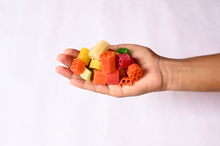 Raw fryums snack. It's deep fried, and they are either eaten as a snack or served like aÂ papadumÂ to accompany a meal. IndianÂ snack composed primarily ofÂ potato starch, sago.の写真素材