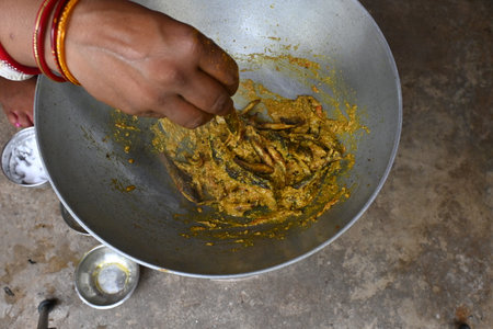 Small Snakehead or Channa orientalis fish curry. Traditional Asian fish curry dish. Indian cuisine Bengali Fish Curry. Asian food and meal. Delicious Indian fish curry. Indian foodの写真素材