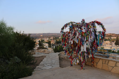 St. Elijah's Church cyprus multicolored ribbons wish tree