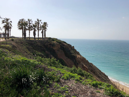 the promenade along the blue sea, the Israel Netanya