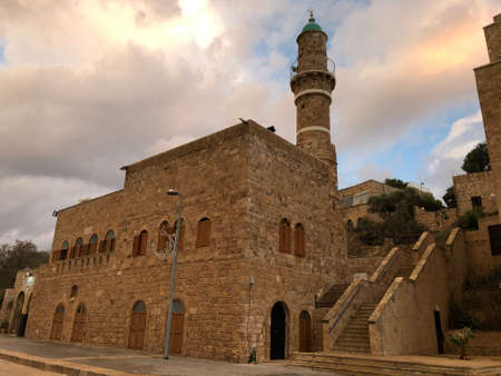 jetty in Jaffa Israel eveningの写真素材