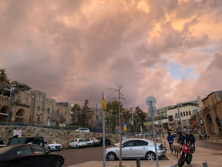 the streets of Jaffa after the rain Israelのeditorial素材