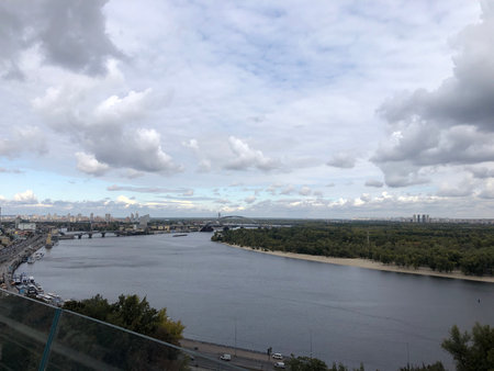 Panoramic view of Moscow from the observation deck of the Moscow Kremlin.