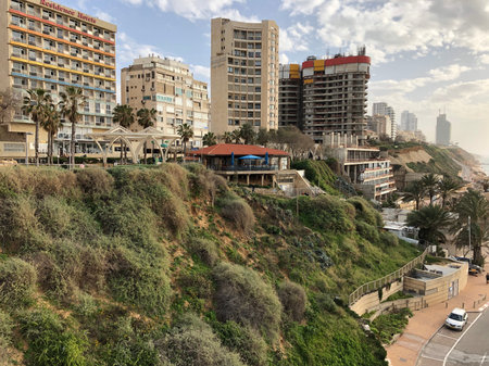 hotels on sironit beach Netanya Israelのeditorial素材
