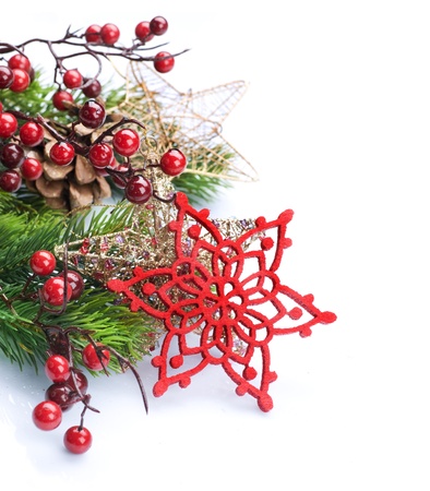 Christmas Decoration Border design isolated on whiteの写真素材
