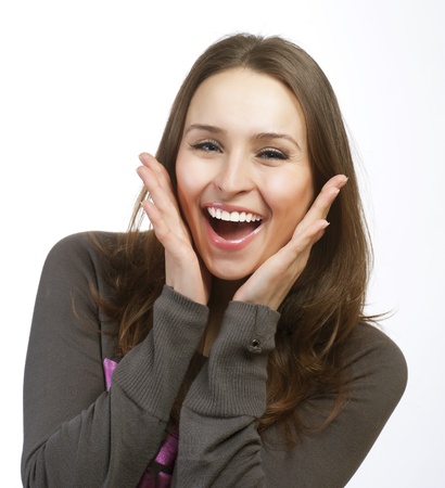 Surprised young woman   の写真素材