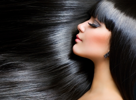 Beautiful Brunette Girl. Healthy Long Hair Beautiful Brunette Girl. Healthy Long Hair
