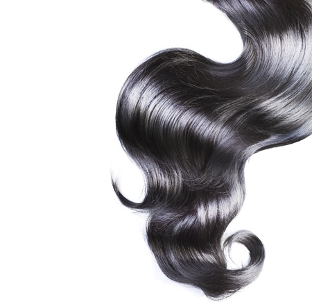 Black Hair Over White の写真素材