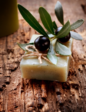 Handmade Olive Soap  Organic Cosmetics の写真素材