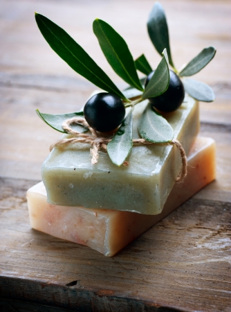 Handmade Olive Soap  Organic Cosmetics の写真素材