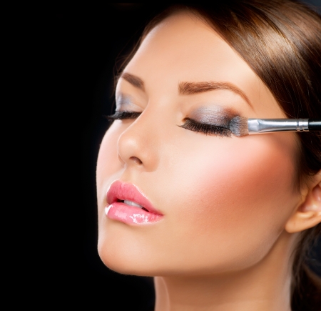 Make-up applying  Eye shadow brush の写真素材