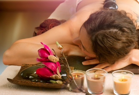 Spa  Hot Stone Massage  Dayspa の写真素材