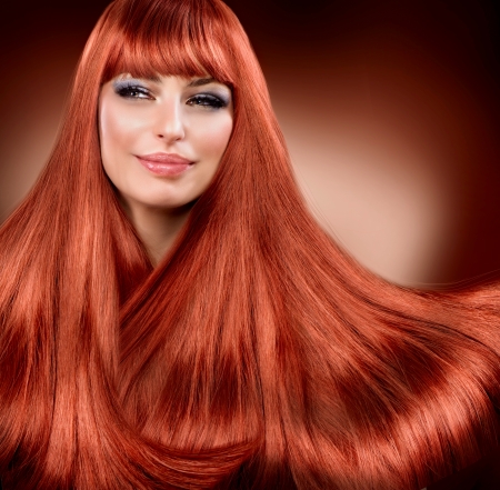 Healthy Straight Red Hair  Extensionの写真素材