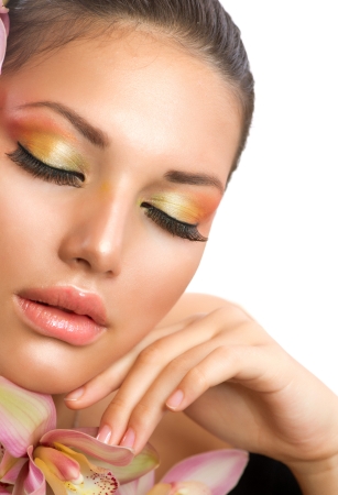 Beautiful Woman Face  Perfect Makeup の写真素材