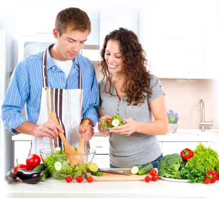 Happy Couple Cooking Together  Dieting  Healthy Food の写真素材