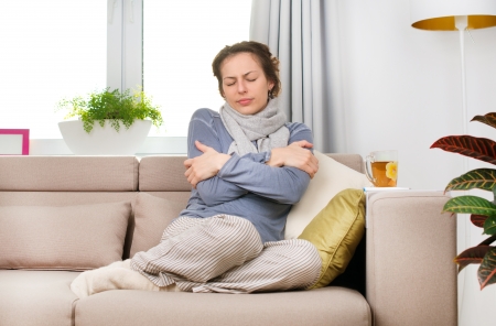 Sick Woman  Flu  Woman Caught Cold の写真素材
