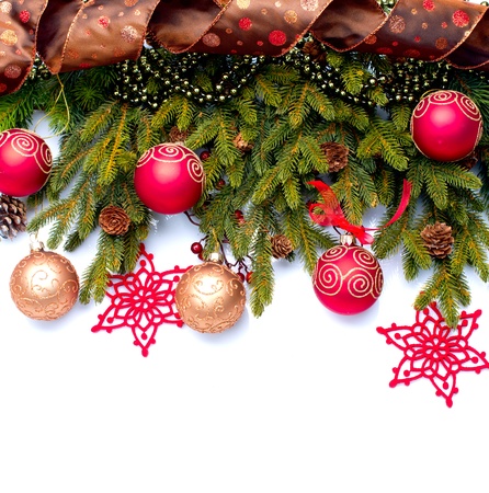 Christmas Decoration  Holiday Decorations Isolated on White の写真素材