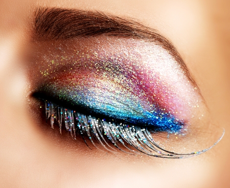 Beautiful Eyes Holiday Make-up  False Lashes の写真素材