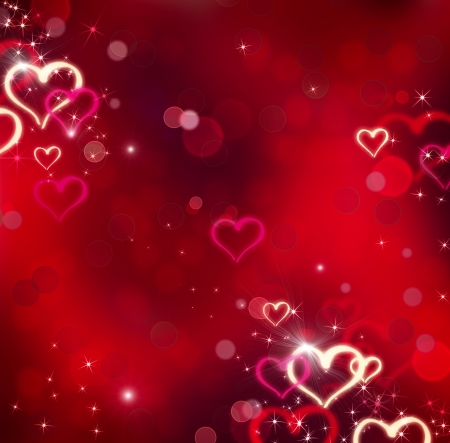 Valentine Hearts  Abstract Red Backgroundの写真素材